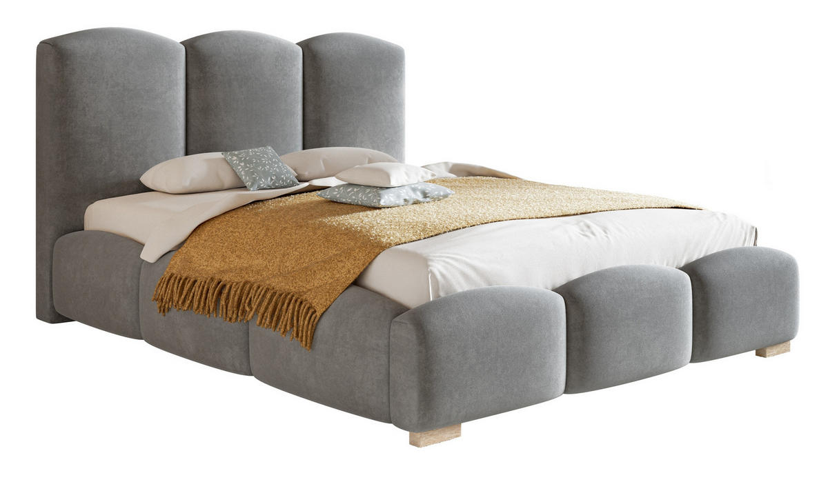 POLSTERBETT 200x200 cm Roma, Bettkasten, Lattenrost, Hellgrau - Hellgrau, Holz/Textil (200/200cm) - Emporius