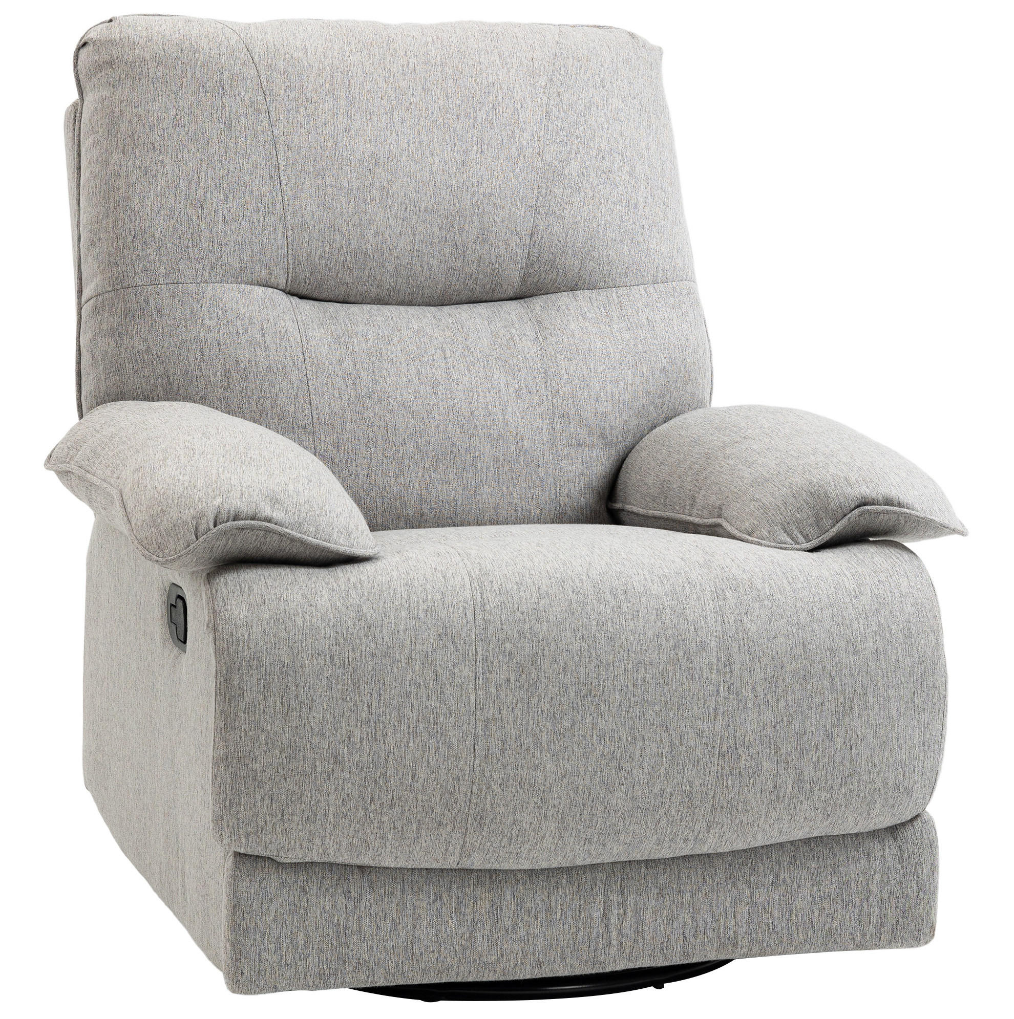 RELAXSESSEL 89/101/98 cm Hellgrau aus Polyester mit Liegefunktion - Hellgrau, Textil (98/101/89cm) - OKMYHOME
