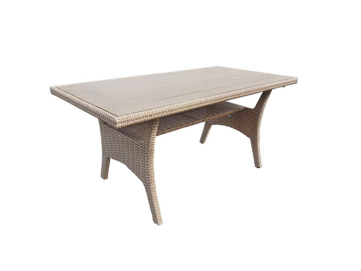 DININGLOUNGE-SET Alpina II Braun Polyrattan für 7 Personen - Braun, Naturmaterialien - Green Spirit