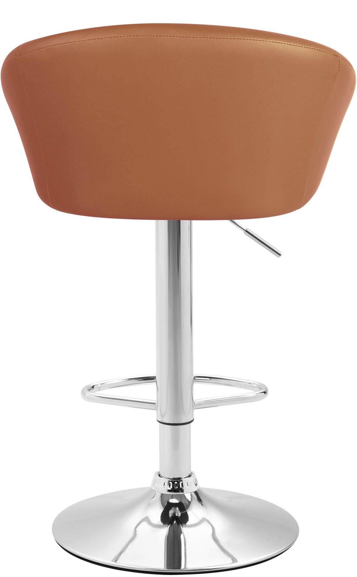 BARHOCKER Lederlook hellbraun - Hellbraun/Chromfarben, Textil/Metall (55/86/51cm) - CLP