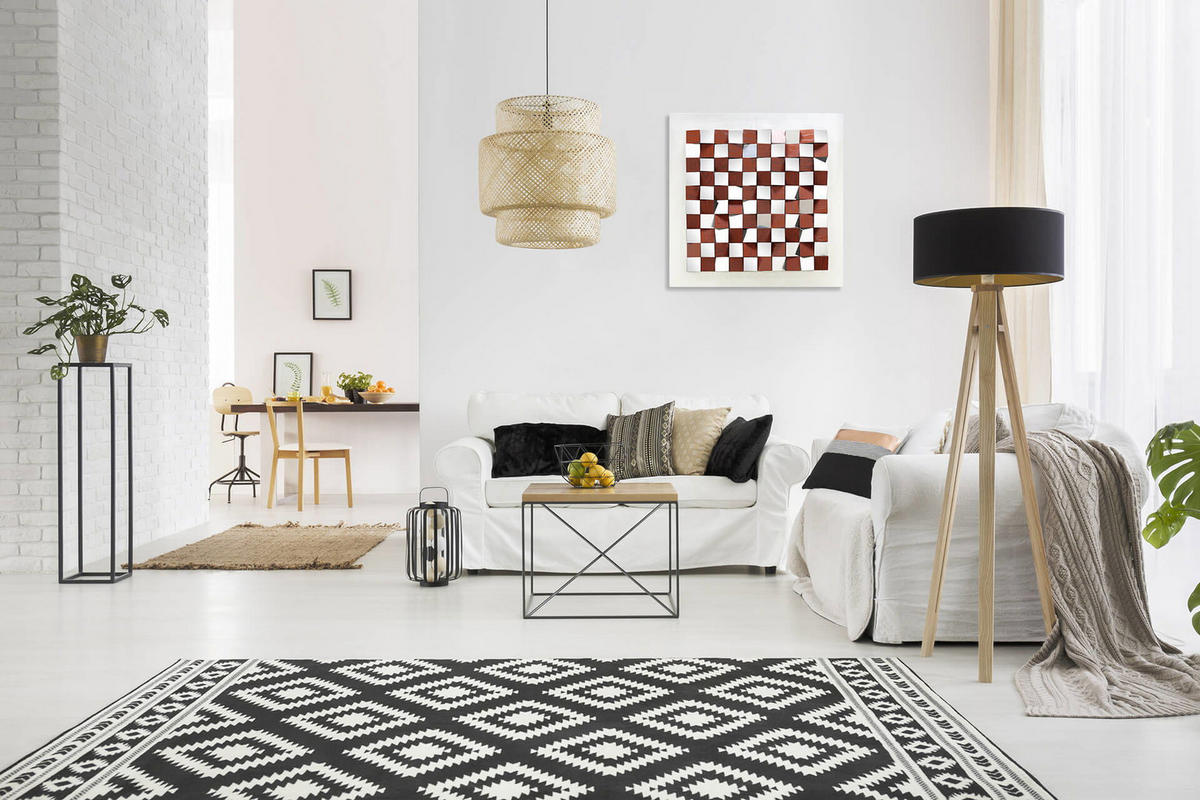 WANDBILD Braun 85/85 cm - Braun, Holz/Kunststoff (5.9/85cm) - KUNSTLOFT