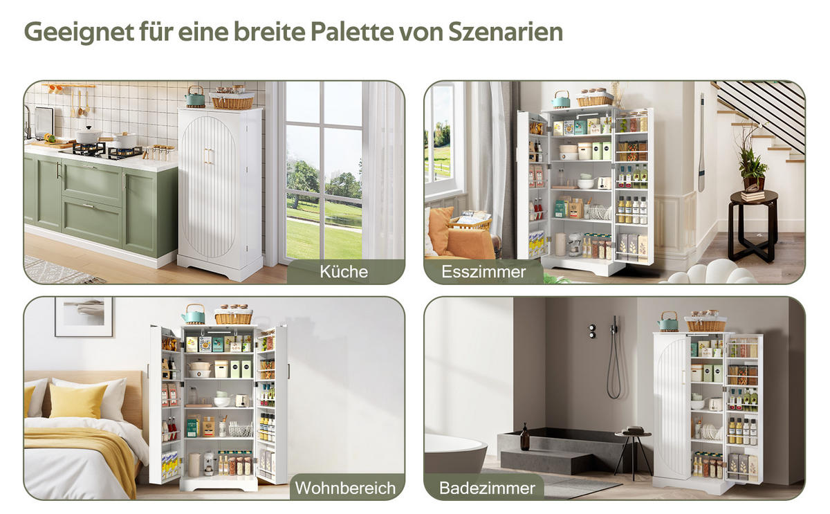 BUFFETSCHRANK Weiß 60/35/128 cm - Weiß, Holz (60/128/35cm) - PANGIVO