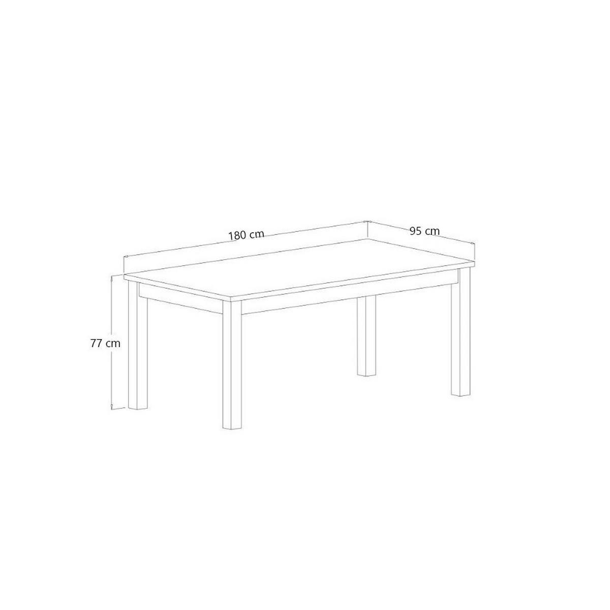 ESSTISCH ALIVO 180 x 95 x 77 cm - Schwarz, Holz (180/95/77cm) - MASSENO