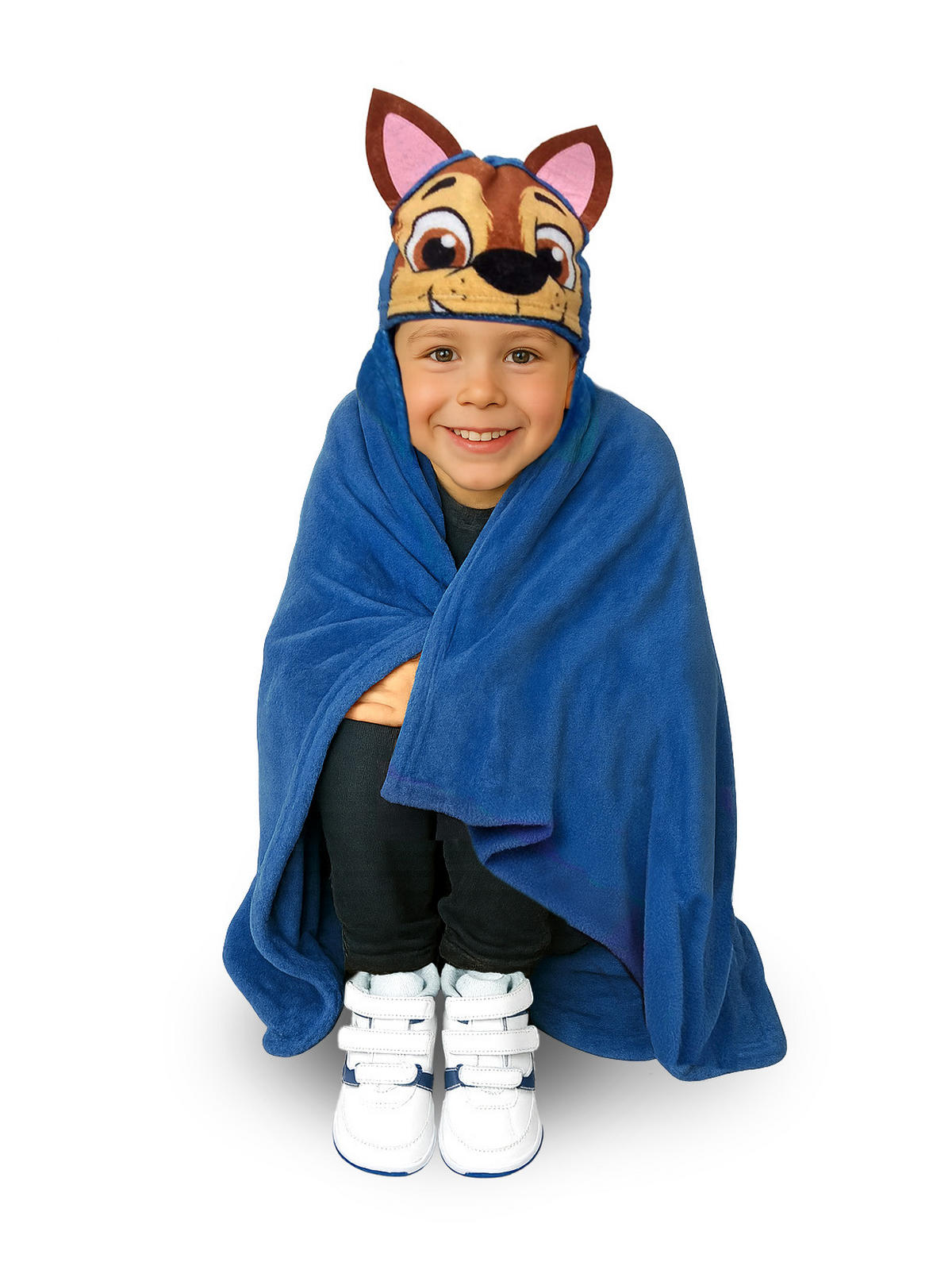 KUSCHELDECKE Paw Patrol Chase Kuscheldecke mit Kapuze Blau 100 x 130 cm - Blau, Textil (100/130cm) - Paw Patrol