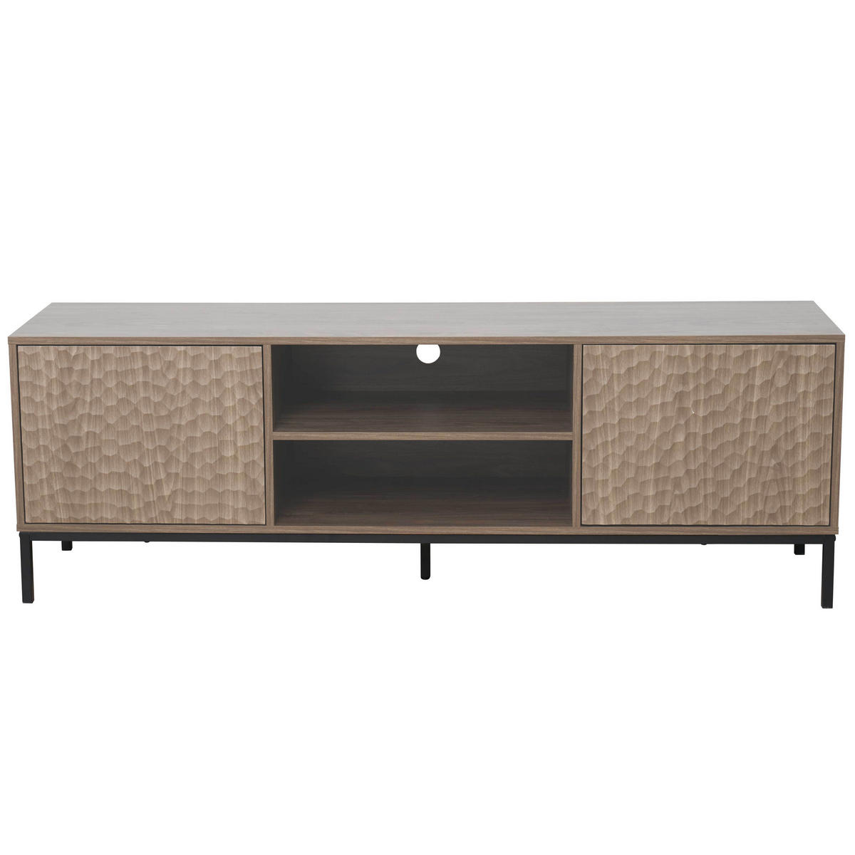 TV-SCHRANK, dunkles Holzeffekt - Braun, Holz (40/54/160cm) - Oviala