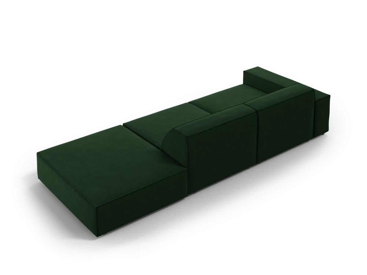 SOFA Jodie aus Samt flaschengrün 3 Sitzplätze - Dunkelgrün, Textil (262/70/102cm) - Micadoni