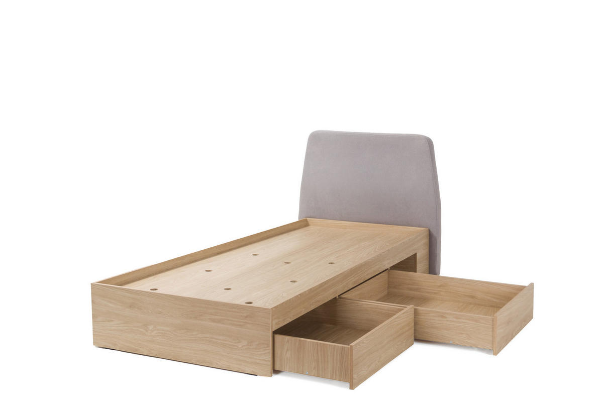 RAHMENBETT – 212 x 107 cm – ALESSIO System – Alteiche - Eichefarben, Holzwerkstoff - hi-markt