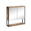 BADSPIEGELSCHRANK Fyrk Antikholz 60 x 60.6 cm - Alteiche/Schwarz, Holzwerkstoff (60/60.6/16cm) - Vicco