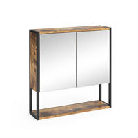 BADSPIEGELSCHRANK Fyrk Antikholz 60 x 60.6 cm - Alteiche/Schwarz, Holzwerkstoff (60/60.6/16cm) - Vicco