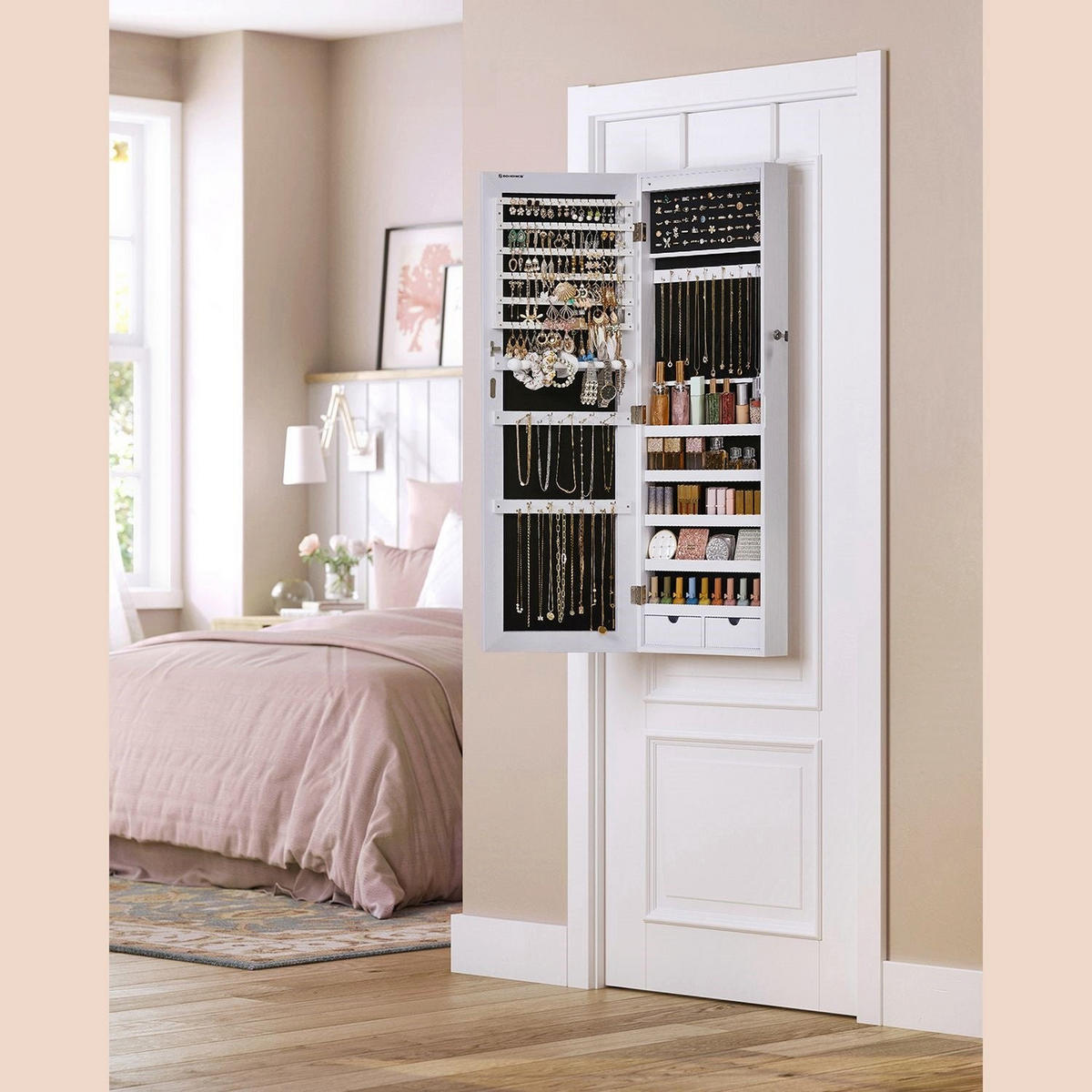 SCHMUCKSCHRANK DUBAI - Weiß, Holzwerkstoff (10/108/37cm) - Hansiro