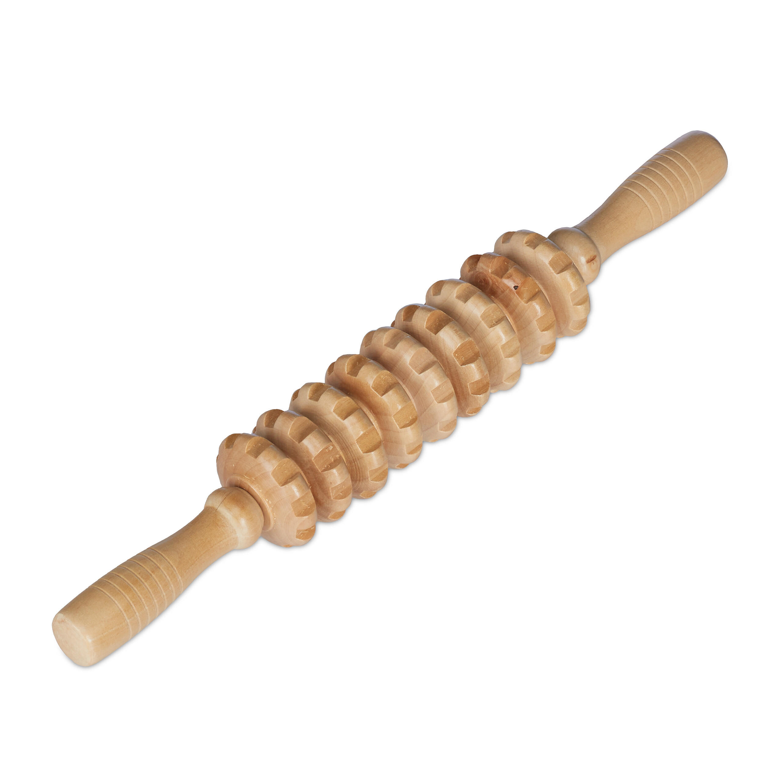MASSAGEROLLER - Hellbraun, Holz (38/5/5cm) - Relaxdays