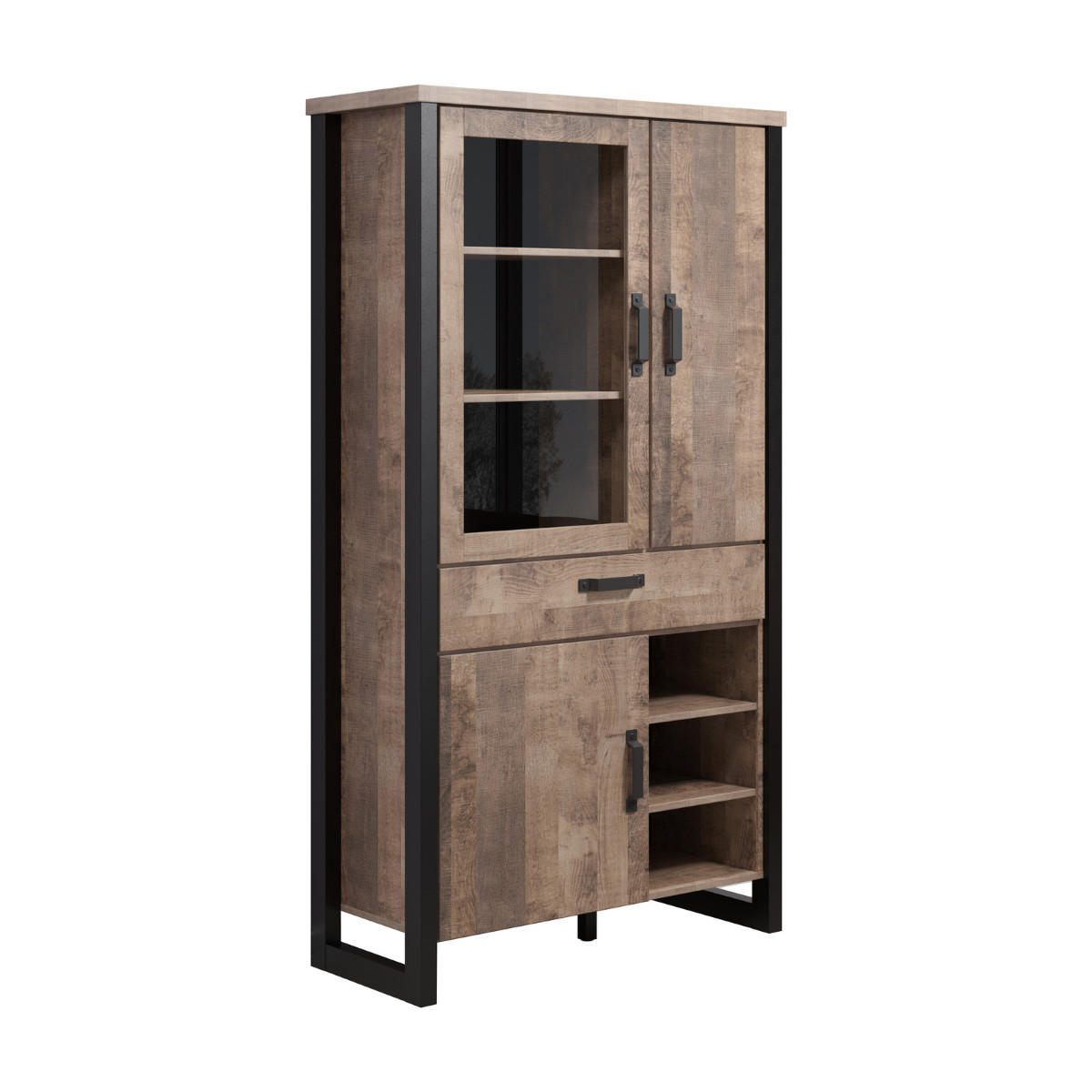 VITRINE Emile Eiche Dekor - Eichefarben, Holzwerkstoff (106/106/195cm) - ebuy24
