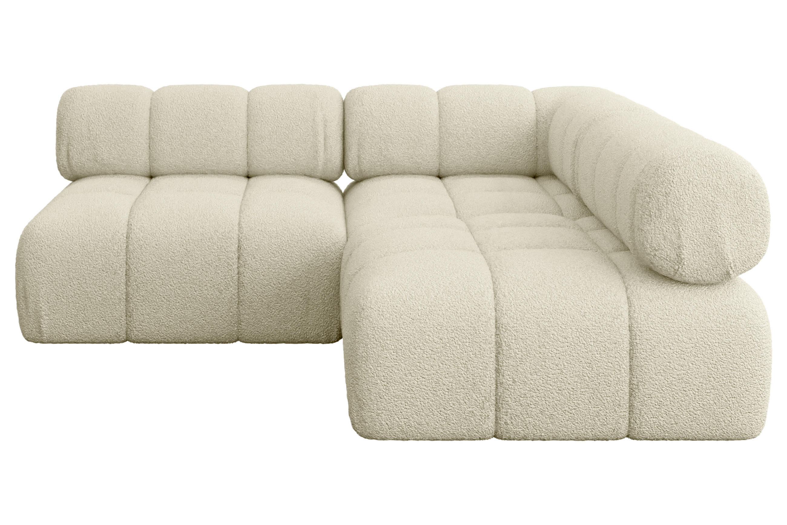 ECKSOFA modulares Sofa Samaro-L1 - 190x190x70 cm Beige Bouclé - Beige, Holzwerkstoff/Textil (190/190cm) - ALTDECOR
