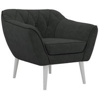 KRESLO PIRS - Tmavosivá Štruktúrovaná látka - Biele nohy - biela/grafitová, kompozitné drevo/textil (80/75/74cm) - MKS