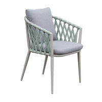 STAPELSTUHL Vienna, Rope, Aluminium, Taupe-Grün - Grau/Grün, Metall (45/80/60cm) - dasmöbelwerk