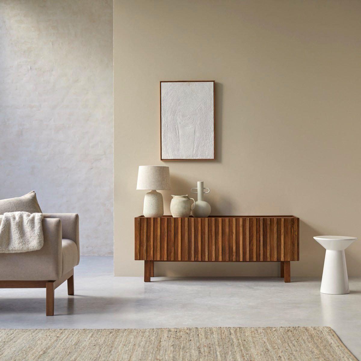 TV-SCHRANK Milo Dunkelbraun aus Mango - Dunkelbraun, Holz (140/55/40cm) - Tikamoon