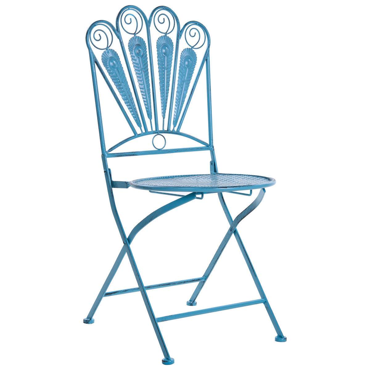 SCAUN DE GRĂDINĂ set de 2 pliabil metal albastru Pavia - albastru, metal (40/91/47cm) - Beliani