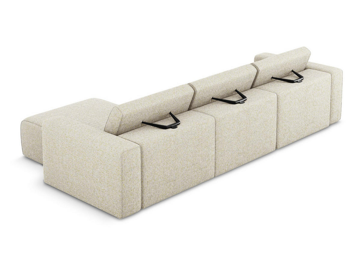 ECKSOFA rechts Strukturstoff Stoff Beige - Beige/Creme, Kunststoff/Textil (314/167cm) - Makamii