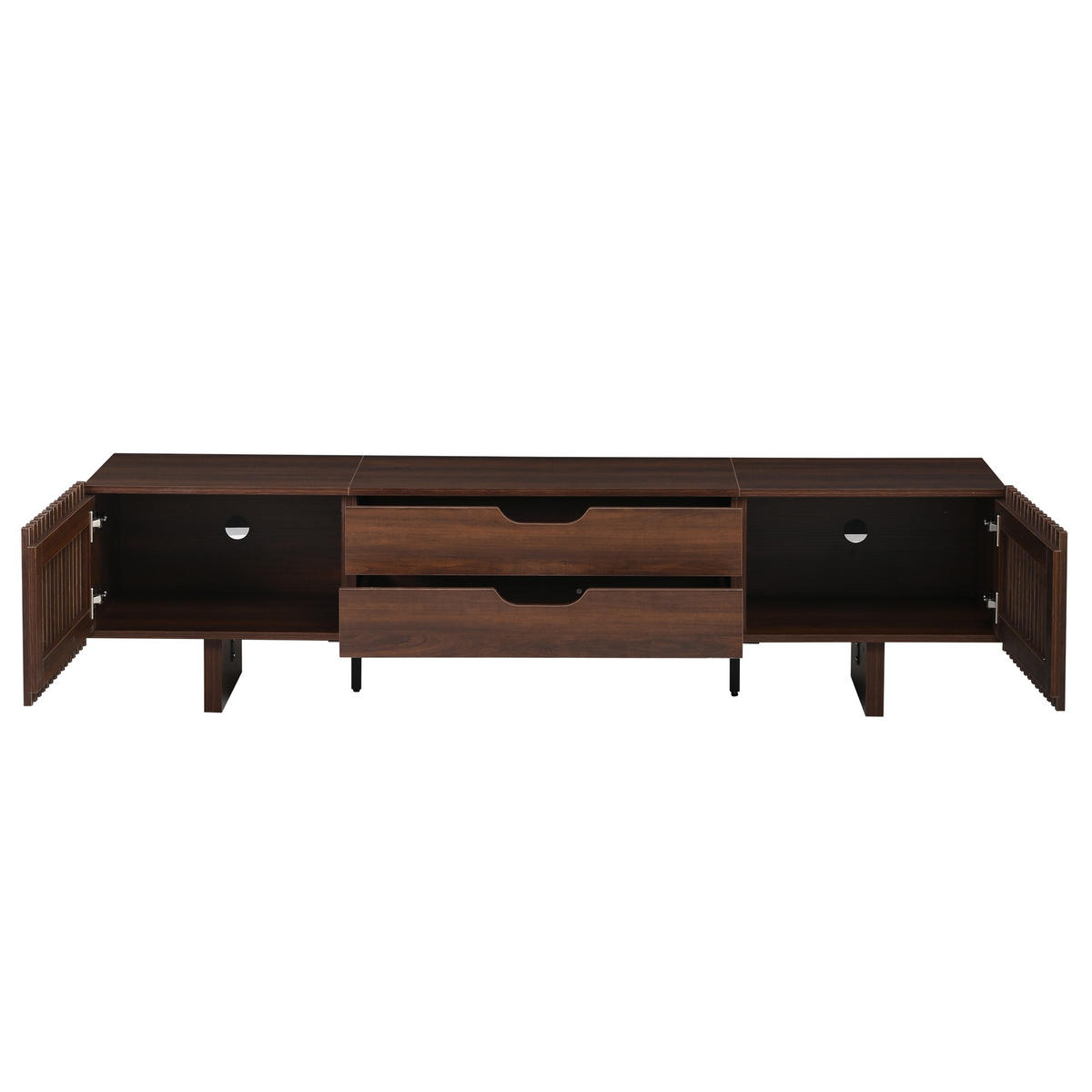 TV-SCHRANK 180/40/45 cm Nussbaum dunkel mit 2 Schubladen und 2 Türen - Nussbaumfarben, Holzwerkstoff (180/45/40cm) - Oxeza