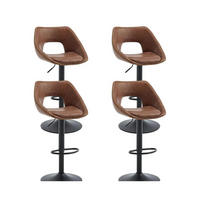 BARHOCKER 4er Set Braun Höhenverstellbar 360° Drehbar - Braun, Kunststoff (49/85/51cm)