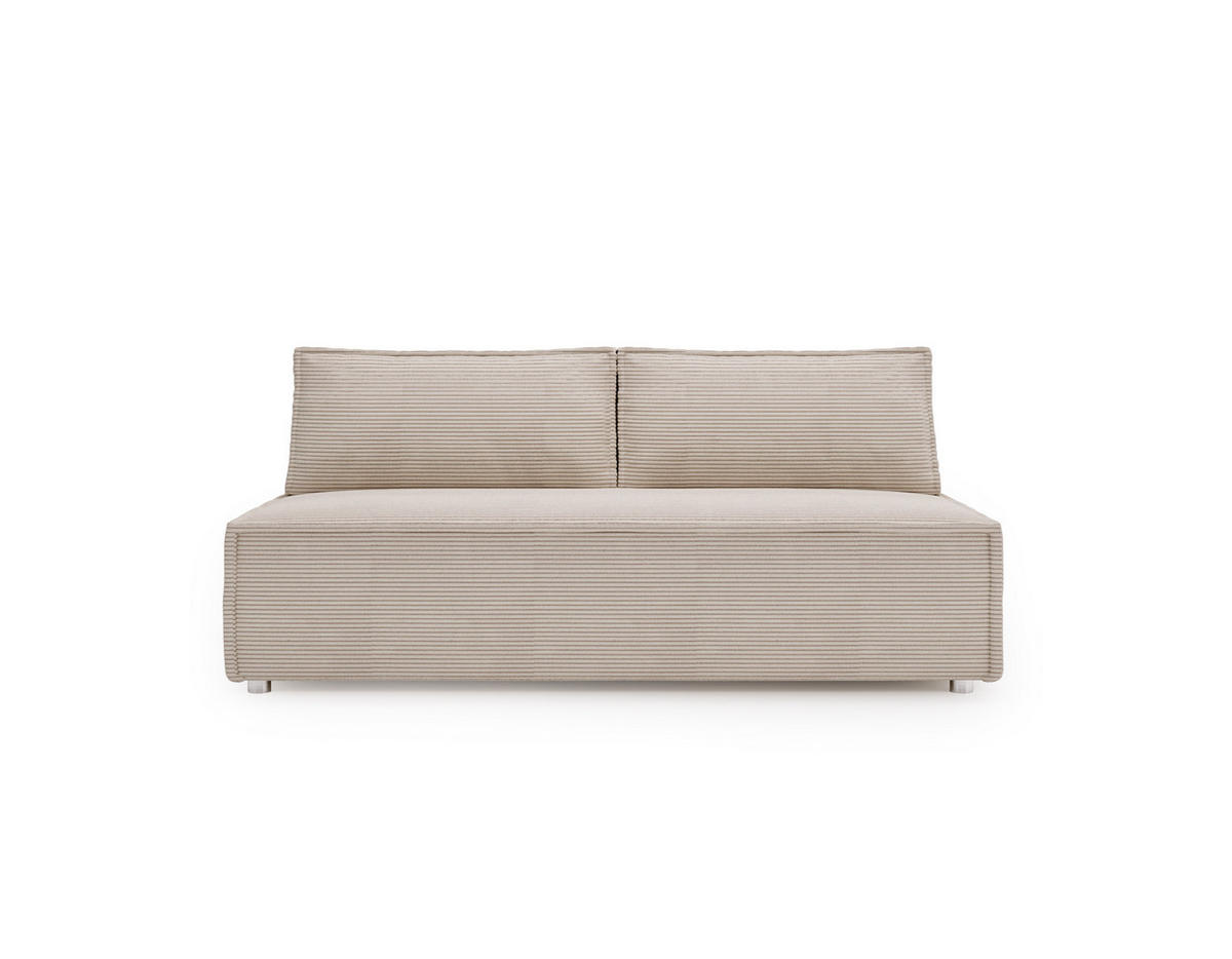 SCHLAFSOFA Mit Bettkasten DUO Poso Stoff Beige - Beige, Holz (198/89/90cm) - Kaiser Möbel