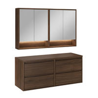 BADMÖBEL 120cm Edmé 2er-Set Holz - Braun, Holzwerkstoff (120/52.2/46cm) - Petits-meubles