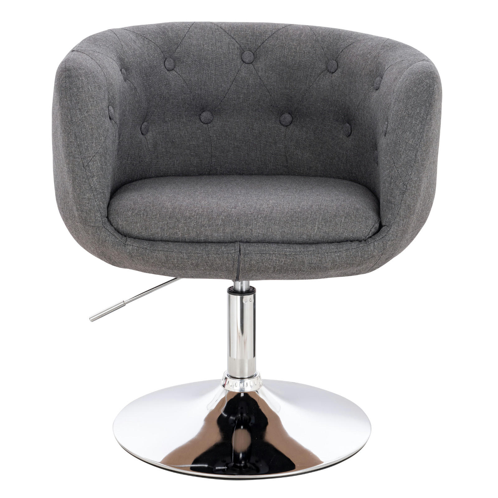 COCKTAILSESSEL PANAMA Stoff Grau - Silberfarben/Hellgrau, Textil (55/78/61cm) - SVITA