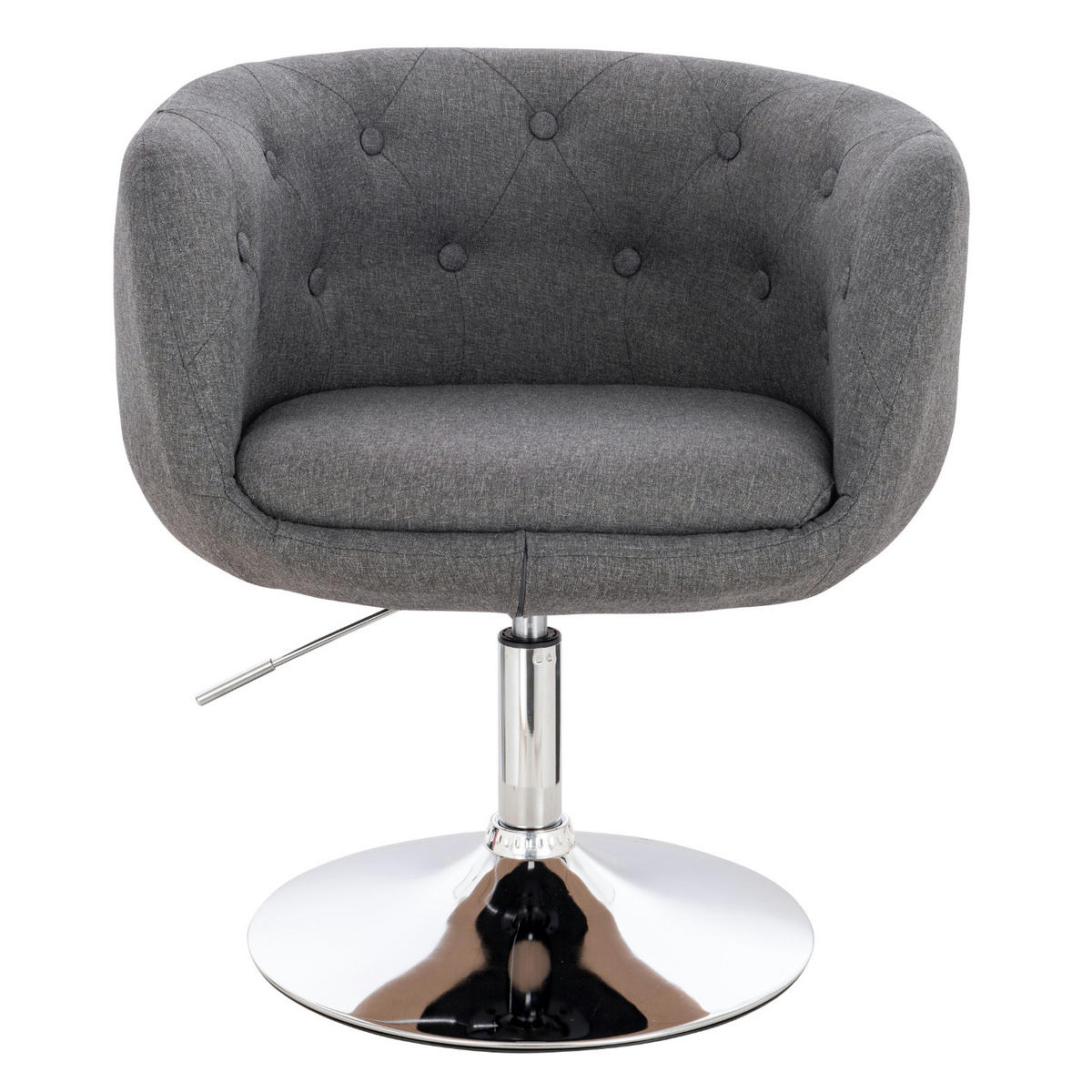 COCKTAILSESSEL PANAMA Stoff Grau - Silberfarben/Hellgrau, Textil (55/78/61cm) - SVITA