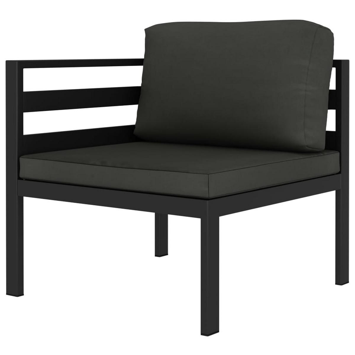 GARTEN-LOUNGE-SET 5Er Set Mit Kissen Aluminium Anthrazit - Anthrazit, Metall - vidaXL