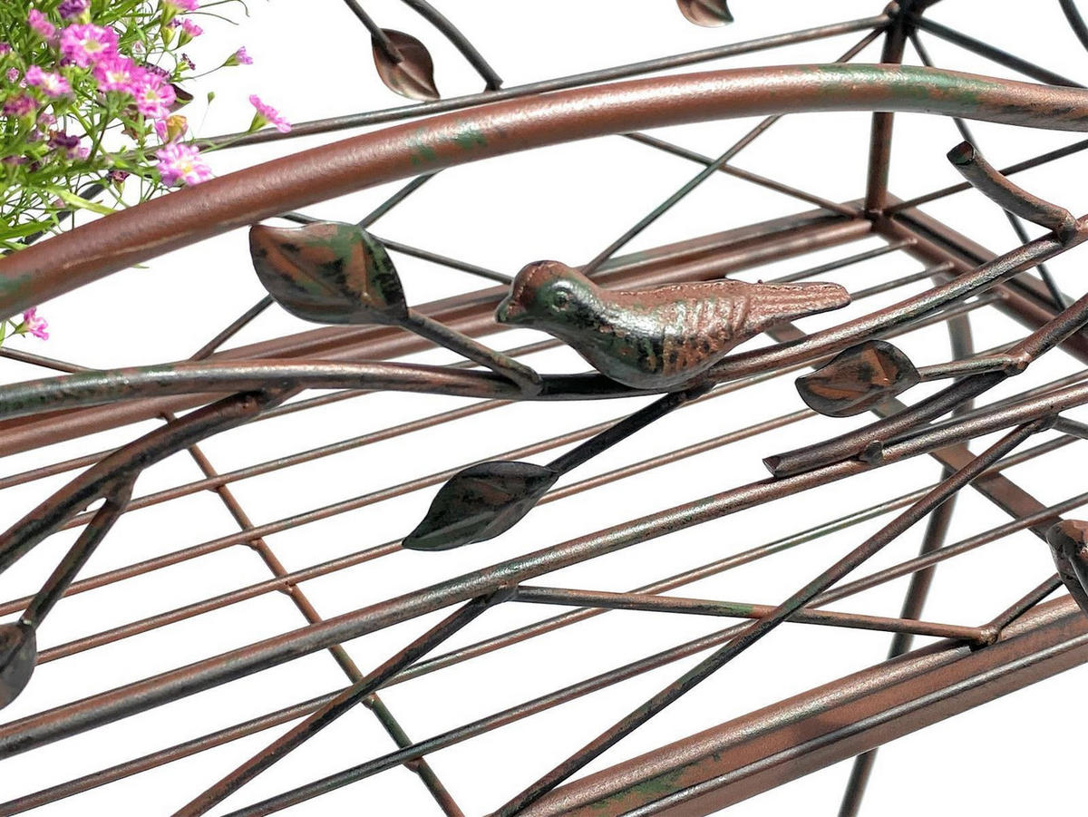 BLUMENSTÄNDER mit Korb Braun 75 cm 93980 L - Braun, Metall (72/75/28cm) - DanDiBo