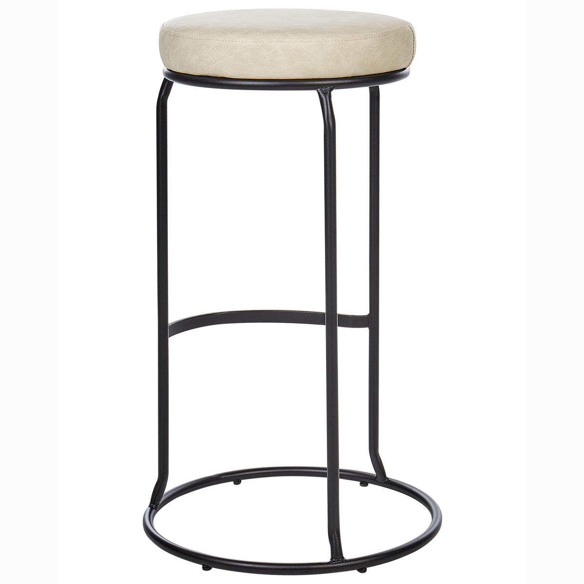 SCAUN DE BAR set de 2 piele ecologică bej deschis Milroy - bej, material plastic (43/74/43cm) - Beliani