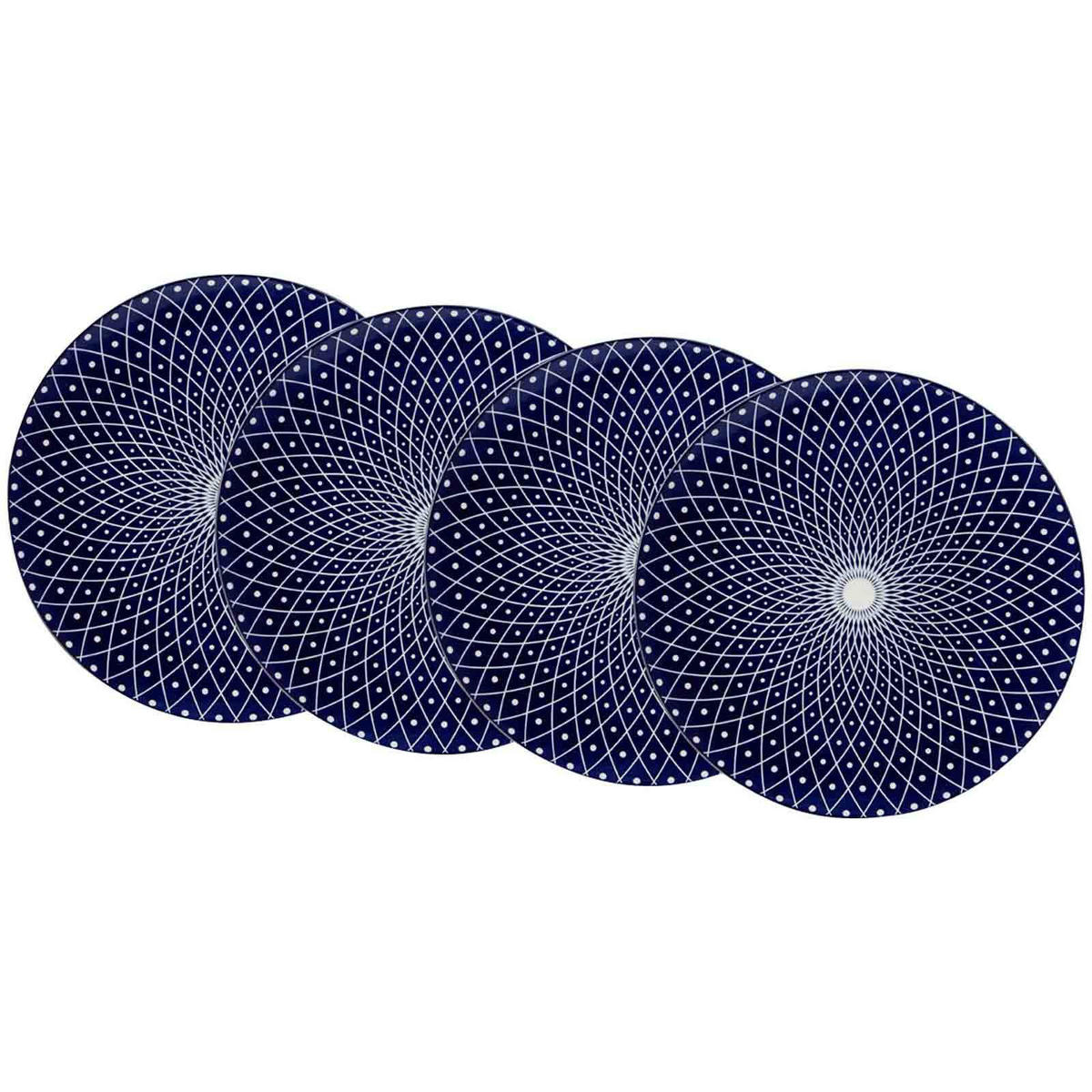 SPEISETELLER Royal Reiko blau-weiß ø 26,5 cm 4er Set - Blau/Weiß, Keramik (26.5cm) - Ritzenhoff Breker
