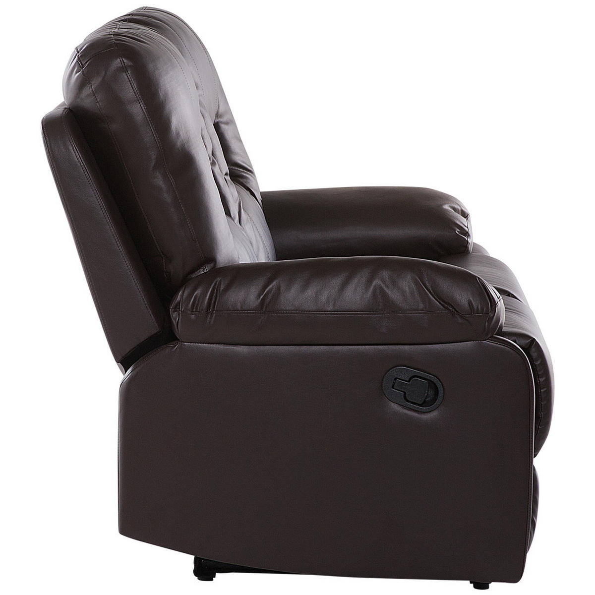 2-SITZER-SOFA Kunstleder Braun Bergen - Dunkelbraun, Kunststoff/Textil (146/101/73cm) - Beliani