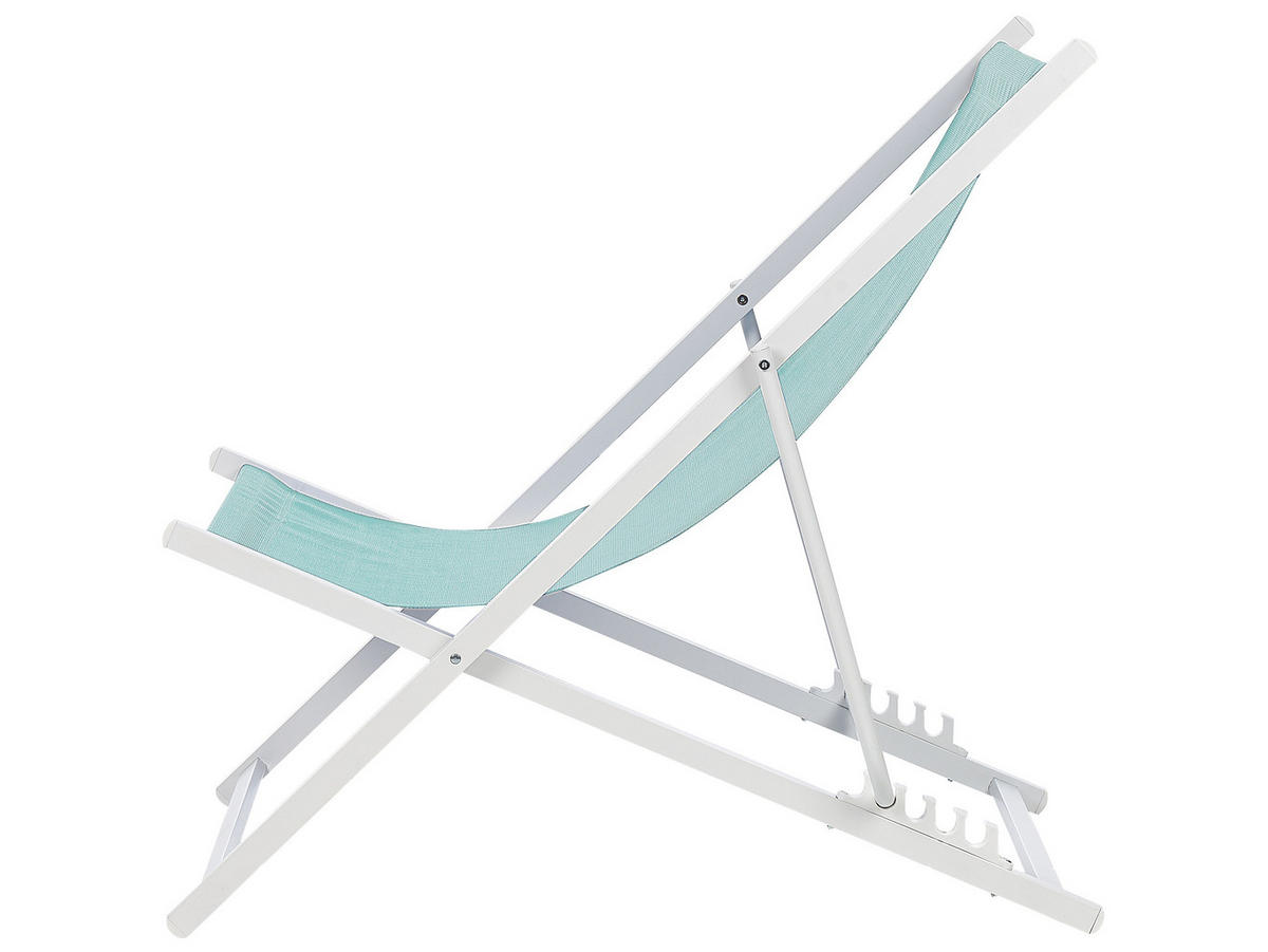 GARTENLIEGE weiß/hellblau Locri II - Weiß/Hellblau, Metall (60/79/95cm) - Beliani