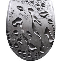 WC SITZ mit Absenkautomatik, 175 kg belastbar, Tautropfen Grau Oval - Grau, Kunststoff (37/5.2/45cm) - Woltu