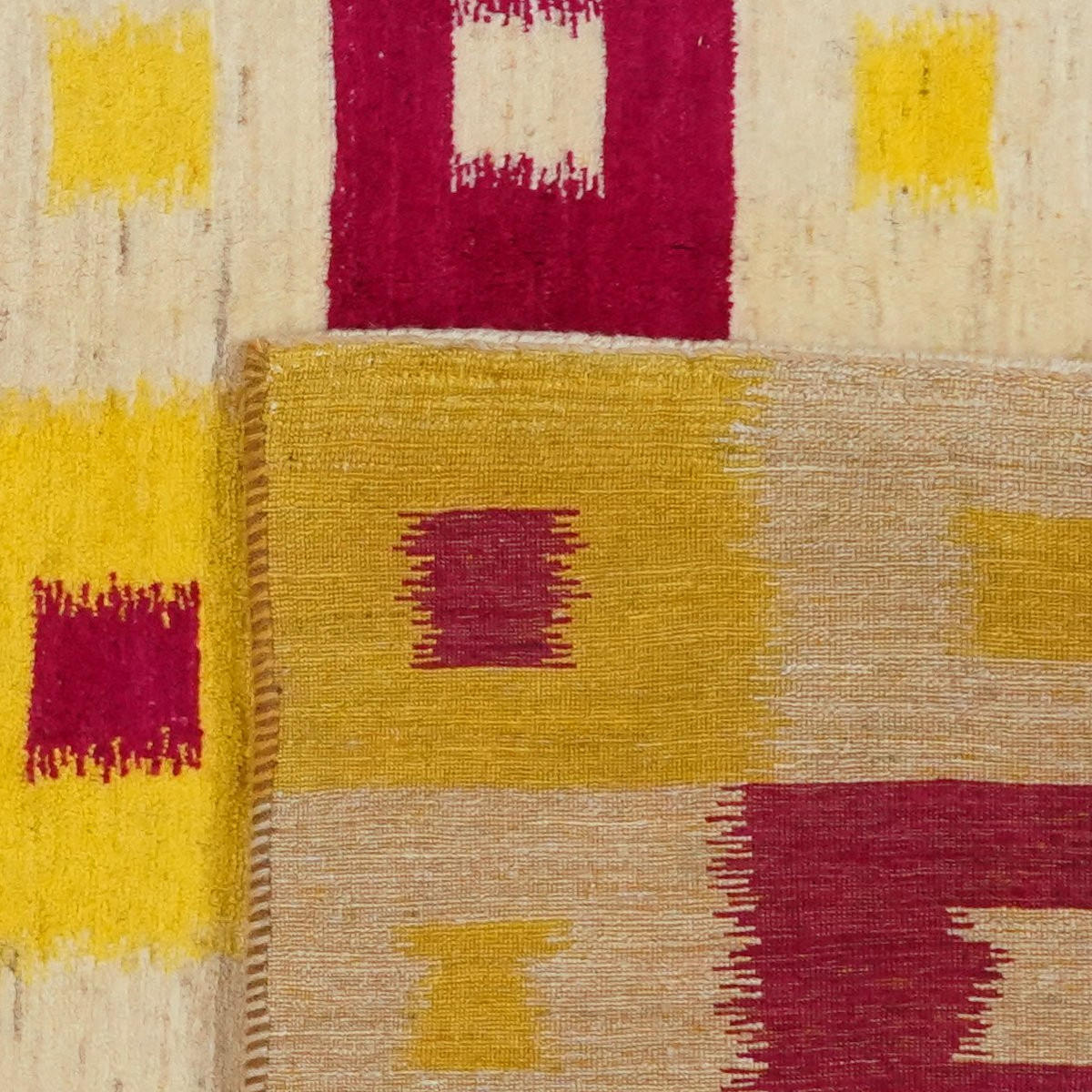GABBEH-TEPPICH handgeknüpft Rizbaf Gelb 207/144 cm Schurwolle - Gelb, Textil (144/207cm) - Looma