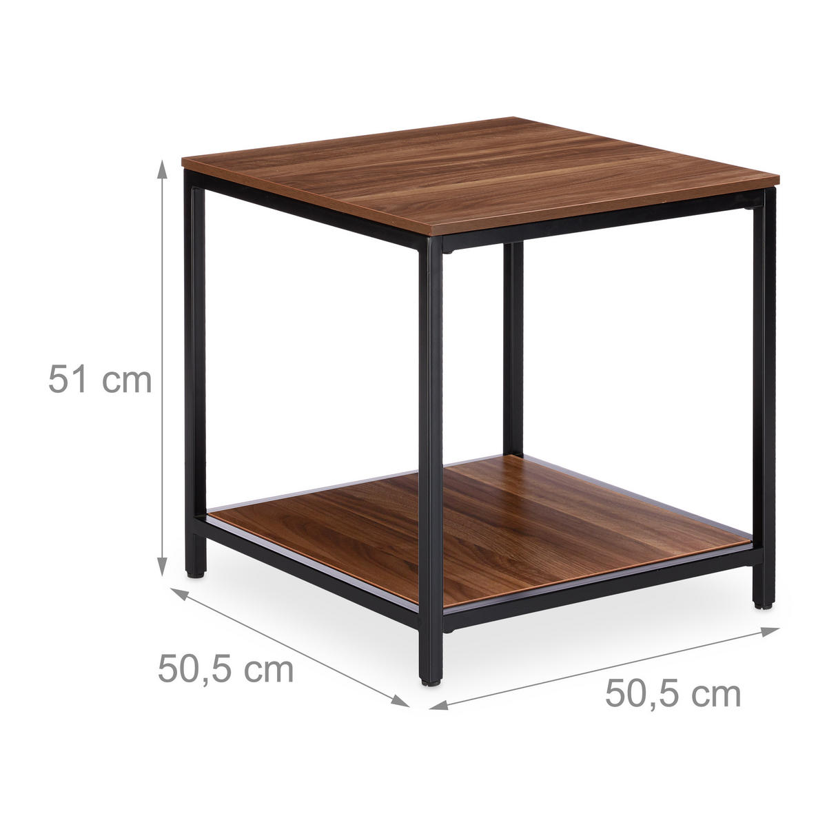 BEISTELLTISCH - Multicolor, Holzwerkstoff/Metall (50.5/50.5/51cm) - Relaxdays