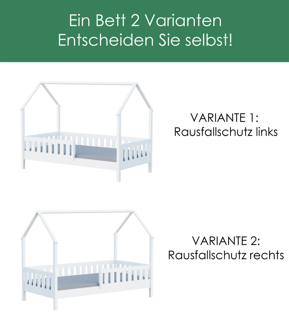 HAUSBETT 160x80 weiß - Weiß, Holzwerkstoff (80/160cm)