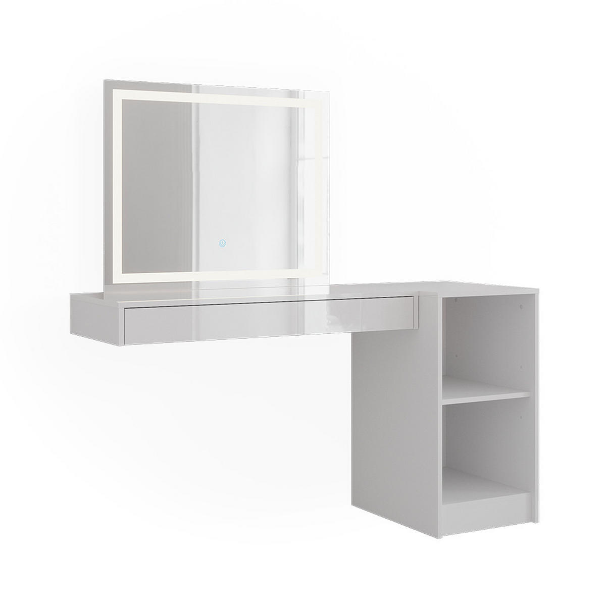 SCHMINKTISCH Sherry Weiß 100 cm 3 Teile - Weiß, Holzwerkstoff (100/12/40.1cm) - Vicco