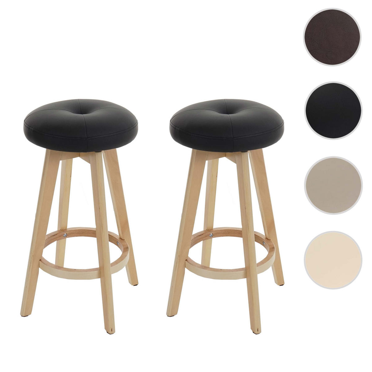 BARHOCKER Schwarz 2er-Set - Schwarz, Holz (45/67/45cm) - MCW