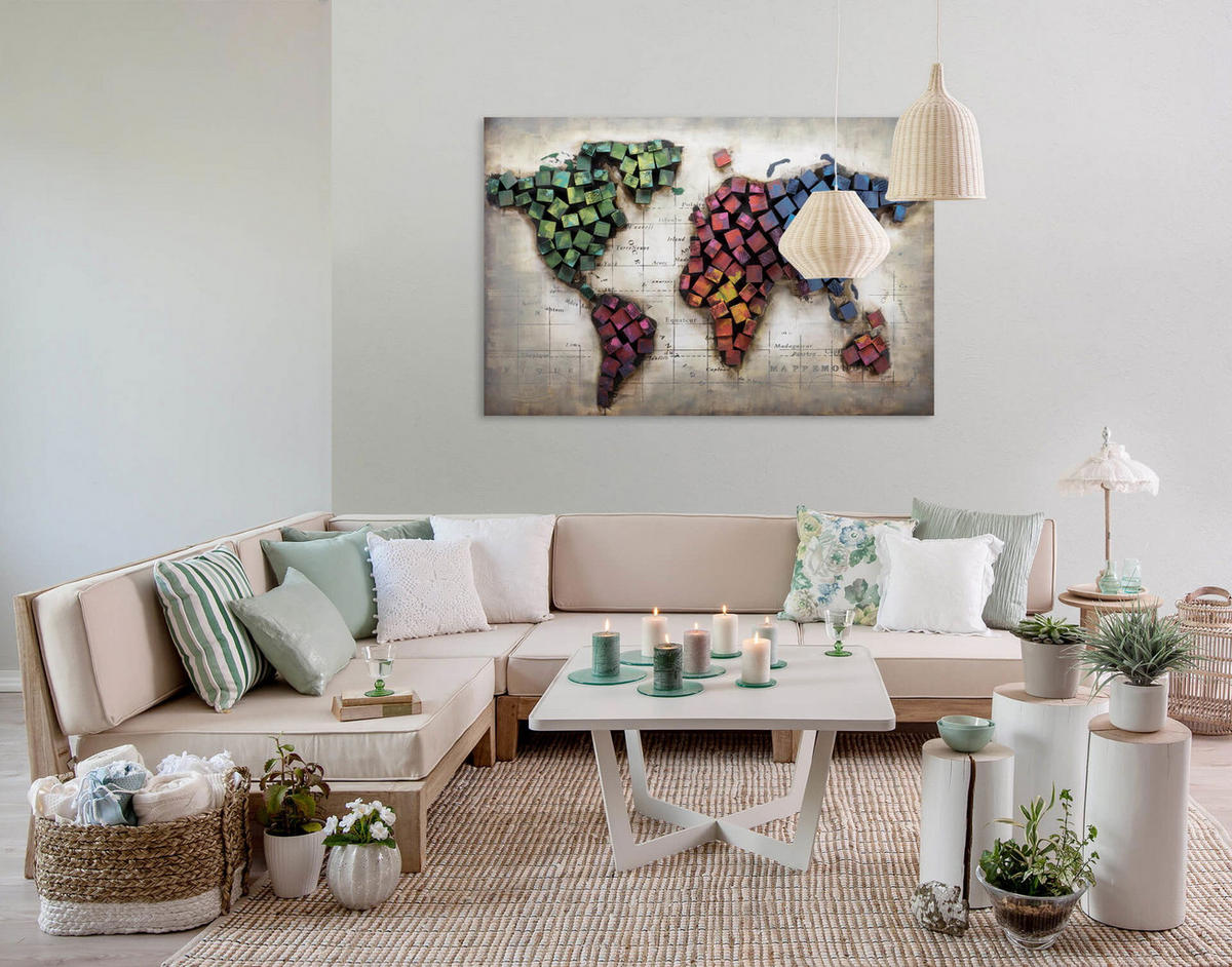 HOLZBILD Grau 100/70 cm - Multicolor, Holz (100/70cm) - KUNSTLOFT