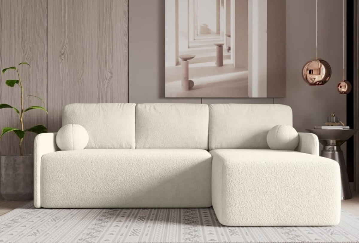 ECKSOFA Ecru BLUMEN Boucle Rechts - Ecru, Textil (212/142cm) - Sepro Meble