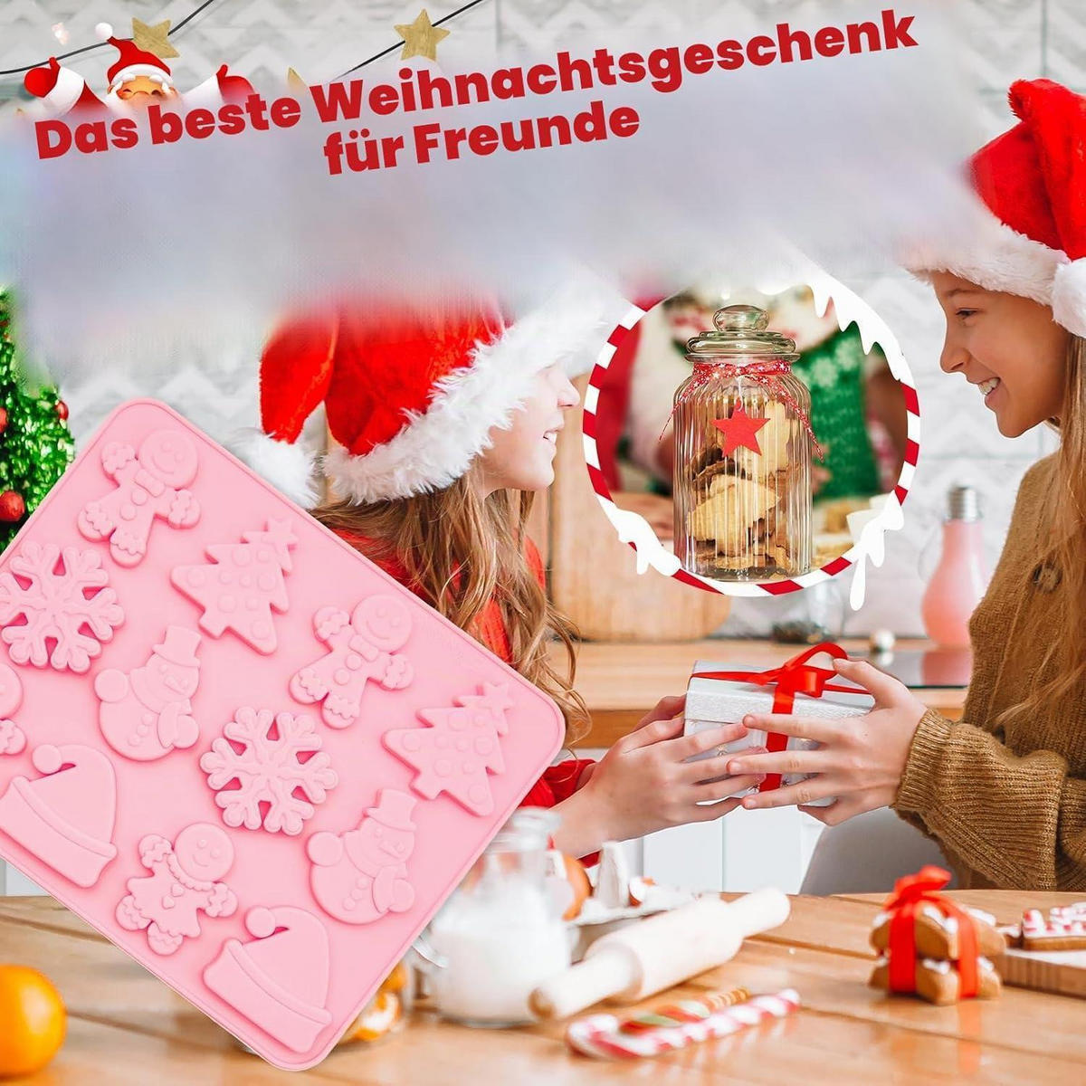 SILIKONFORM Weihnachten Rosa - Rosa, Kunststoff
