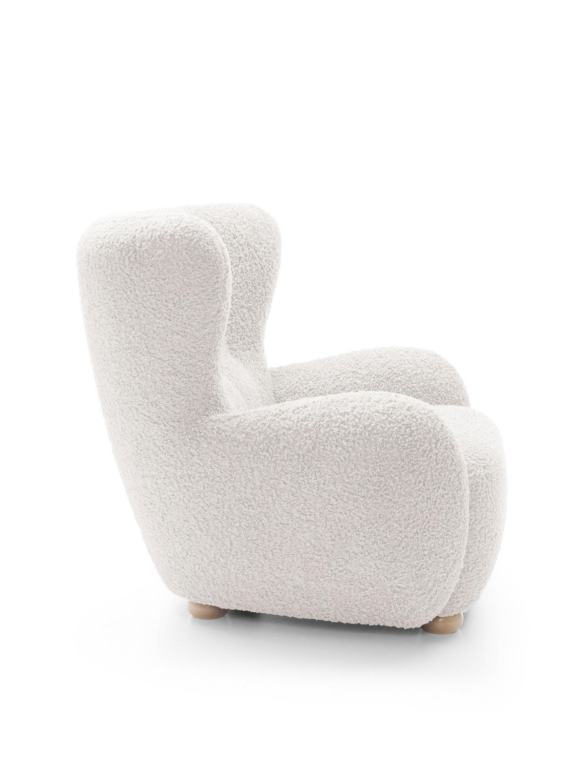 SESSEL MIST, Polstersessel Klassisch Loungesessel, Bucle-Stoff Weiß - Weiß, Holz/Holzwerkstoff (88/91/100cm) - MASSENO