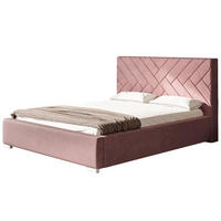 POLSTERBETT Monaco mit Kopfteil, 160x200 cm, Doppelbett mit Bettkasten und Lattenrost aus Holz, Velourstoff Rosa - Pink, Holz/Textil (160/200cm) - Alpi-Möbel