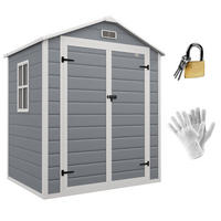 GERÄTEHAUS mit Pultdach, 2,12 m² Gartenhaus mit Fenster, Geräteschrank, Grau - Grau, Metall (134/210/183cm) - Outsunny
