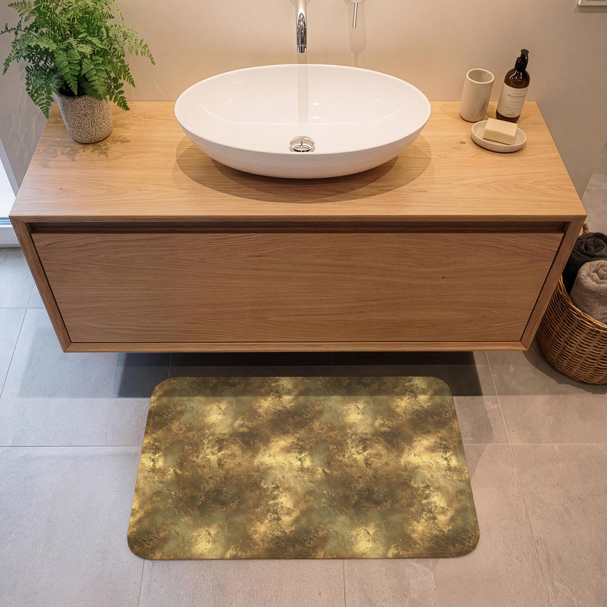 KÚPEĽŇOVÁ PREDLOŽKA Starožitný - metalický vzhľad - zlatý 80x50 cm - zlatá, textil/plast (80/50cm) - OnlyWow