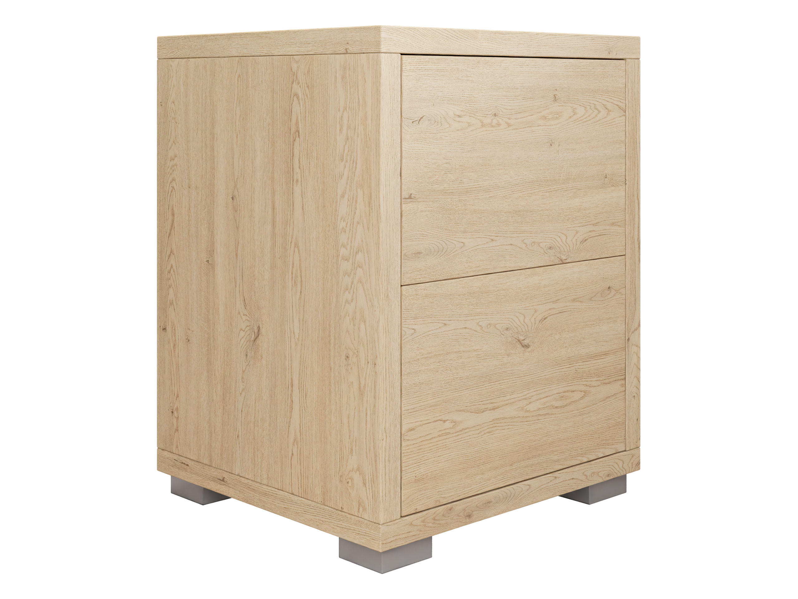 NACHTTISCH Gesita - Eichefarben/Silberfarben, Holzwerkstoff/Kunststoff (31/38/30cm) - MIRJAN24