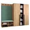 GARDEROBEN-SET 214/184/42 - Eichefarben/Schwarz, Holz/Kunststoff (214/184/42cm) - MÖBEL KRYSPOL