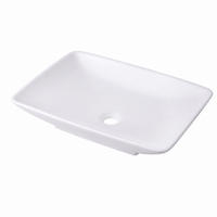 LAVOAR Alb ceramică fără orificiu pentru baterie - alb, ceramică (59/10/37cm) - Relaxdays